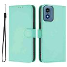 For Motorola Moto G Play 4G 2024 Global Skin Feel Solid Color Leather Phone Case with Lanyard(Mint Green) - 2