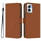 For Motorola Moto G Power 5G 2024 Skin Feel Solid Color Leather Phone Case with Lanyard(Brown) - 2