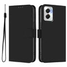 For Motorola Moto G Power 5G 2024 Skin Feel Solid Color Leather Phone Case with Lanyard(Black) - 2