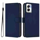 For Motorola Moto G Power 5G 2024 Skin Feel Solid Color Leather Phone Case with Lanyard(Navy Blue) - 2