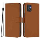 For Motorola Moto G Power 5G Skin Feel Solid Color Leather Phone Case with Lanyard(Brown) - 2