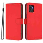 For Motorola Moto G Power 5G Skin Feel Solid Color Leather Phone Case with Lanyard(Red) - 2