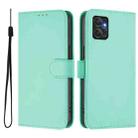 For Motorola Moto G Power 5G Skin Feel Solid Color Leather Phone Case with Lanyard(Mint Green) - 2