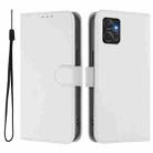 For Motorola Moto G Power 5G Skin Feel Solid Color Leather Phone Case with Lanyard(White) - 2