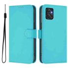 For Motorola Moto G Power 5G Skin Feel Solid Color Leather Phone Case with Lanyard(Lake Blue) - 2