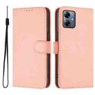 For Motorola Moto G14 4G Skin Feel Solid Color Leather Phone Case with Lanyard(Pink) - 2