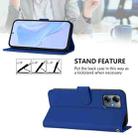 For Motorola Moto G14 4G Skin Feel Solid Color Leather Phone Case with Lanyard(Dark Blue) - 3