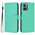 For Motorola Moto G14 4G Skin Feel Solid Color Leather Phone Case with Lanyard(Green) - 2