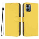 For Motorola Moto G14 4G Skin Feel Solid Color Leather Phone Case with Lanyard(Lemon Yellow) - 2