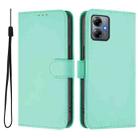 For Motorola Moto G14 4G Skin Feel Solid Color Leather Phone Case with Lanyard(Mint Green) - 2