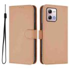 For Motorola Moto G Stylus 2023 4G Skin Feel Solid Color Leather Phone Case with Lanyard(Nude) - 2