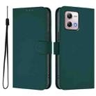 For Motorola Moto G Stylus 2023 4G Skin Feel Solid Color Leather Phone Case with Lanyard(Dark Green) - 2