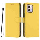 For Motorola Moto G Stylus 2023 4G Skin Feel Solid Color Leather Phone Case with Lanyard(Lemon Yellow) - 2