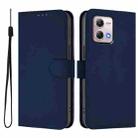 For Motorola Moto G Stylus 2023 4G Skin Feel Solid Color Leather Phone Case with Lanyard(Navy Blue) - 2