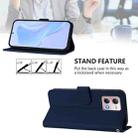 For Motorola Moto G Stylus 2023 4G Skin Feel Solid Color Leather Phone Case with Lanyard(Navy Blue) - 3