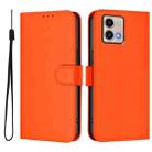 For Motorola Moto G Stylus 5G 2023 Skin Feel Solid Color Leather Phone Case with Lanyard(Orange) - 2