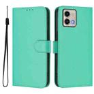 For Motorola Moto G Stylus 5G 2023 Skin Feel Solid Color Leather Phone Case with Lanyard(Green) - 2