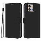 For Motorola Moto G Stylus 5G 2023 Skin Feel Solid Color Leather Phone Case with Lanyard(Black) - 2