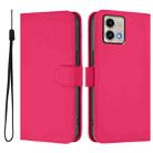 For Motorola Moto G Stylus 5G 2023 Skin Feel Solid Color Leather Phone Case with Lanyard(Rose Red) - 2