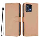 For Motorola Edge+ 2023 / Moto X40 Skin Feel Solid Color Leather Phone Case with Lanyard(Nude) - 2
