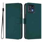 For Motorola Edge+ 2023 / Moto X40 Skin Feel Solid Color Leather Phone Case with Lanyard(Dark Green) - 2