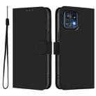 For Motorola Edge+ 2023 / Moto X40 Skin Feel Solid Color Leather Phone Case with Lanyard(Black) - 2