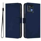 For Motorola Edge+ 2023 / Moto X40 Skin Feel Solid Color Leather Phone Case with Lanyard(Navy Blue) - 2