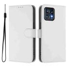 For Motorola Edge+ 2023 / Moto X40 Skin Feel Solid Color Leather Phone Case with Lanyard(White) - 2