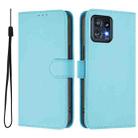 For Motorola Edge+ 2023 / Moto X40 Skin Feel Solid Color Leather Phone Case with Lanyard(Sky Blue) - 2