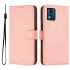 For Motorola Moto E13 Skin Feel Solid Color Leather Phone Case with Lanyard(Pink) - 2