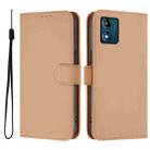 For Motorola Moto E13 Skin Feel Solid Color Leather Phone Case with Lanyard(Nude) - 2