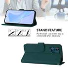 For Motorola Moto E13 Skin Feel Solid Color Leather Phone Case with Lanyard(Dark Green) - 3