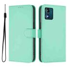 For Motorola Moto E13 Skin Feel Solid Color Leather Phone Case with Lanyard(Mint Green) - 2