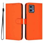 For Motorola Moto G 5G 2023 Skin Feel Solid Color Leather Phone Case with Lanyard(Orange) - 2