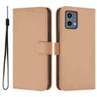 For Motorola Moto G 5G 2023 Skin Feel Solid Color Leather Phone Case with Lanyard(Nude) - 2