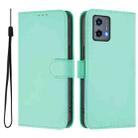 For Motorola Moto G 5G 2023 Skin Feel Solid Color Leather Phone Case with Lanyard(Green) - 2