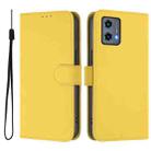 For Motorola Moto G 5G 2023 Skin Feel Solid Color Leather Phone Case with Lanyard(Lemon Yellow) - 2