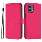 For Motorola Moto G 5G 2023 Skin Feel Solid Color Leather Phone Case with Lanyard(Rose Red) - 2