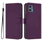 For Motorola Moto G 5G 2023 Skin Feel Solid Color Leather Phone Case with Lanyard(Violet) - 2