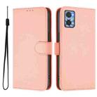For Motorola Moto E22 4G / E22i 4G Skin Feel Solid Color Leather Phone Case with Lanyard(Pink) - 2