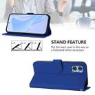 For Motorola Moto E22 4G / E22i 4G Skin Feel Solid Color Leather Phone Case with Lanyard(Dark Blue) - 3