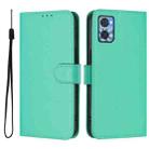 For Motorola Moto E22 4G / E22i 4G Skin Feel Solid Color Leather Phone Case with Lanyard(Green) - 2