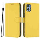 For Motorola Moto E22 4G / E22i 4G Skin Feel Solid Color Leather Phone Case with Lanyard(Lemon Yellow) - 2