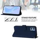 For Motorola Moto E22 4G / E22i 4G Skin Feel Solid Color Leather Phone Case with Lanyard(Navy Blue) - 3