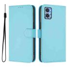 For Motorola Moto E22 4G / E22i 4G Skin Feel Solid Color Leather Phone Case with Lanyard(Sky Blue) - 2