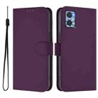 For Motorola Moto E22 4G / E22i 4G Skin Feel Solid Color Leather Phone Case with Lanyard(Violet) - 2