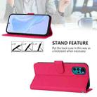 For Motorola Moto G22 4G / E32s Skin Feel Solid Color Leather Phone Case with Lanyard(Rose Red) - 3