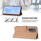 For Motorola Edge 2022 Skin Feel Solid Color Leather Phone Case with Lanyard(Nude) - 3