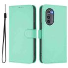 For Motorola Edge 2022 Skin Feel Solid Color Leather Phone Case with Lanyard(Mint Green) - 2