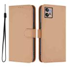 For Motorola Moto G32 Skin Feel Solid Color Leather Phone Case with Lanyard(Nude) - 2